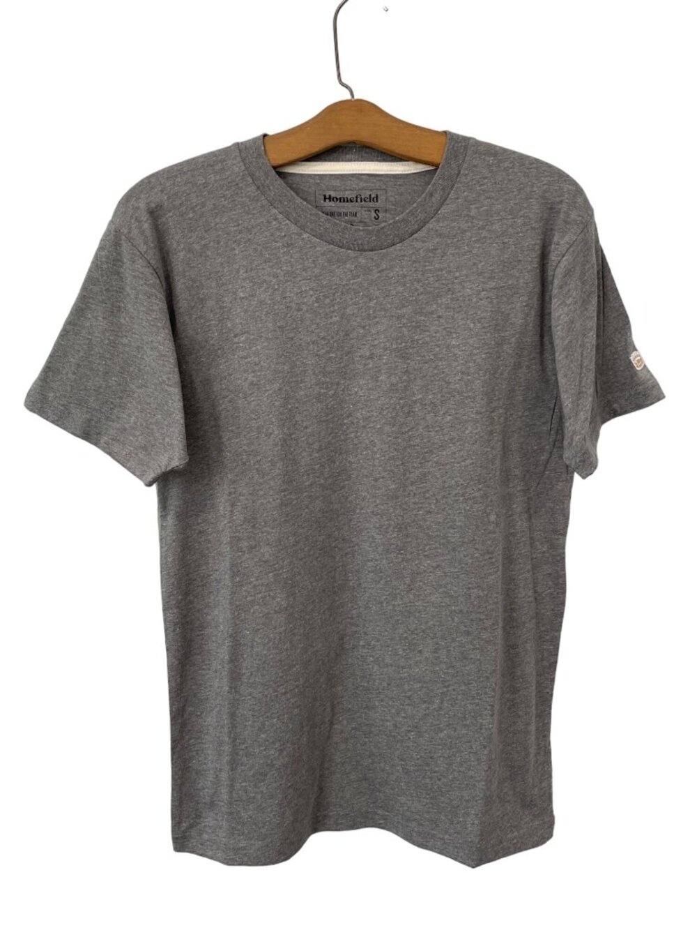 Homefield T Shirt Small Crewneck Short Sleeve Heather Gray Cotton Polyester Tee
